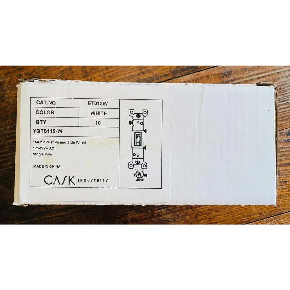 NIB 15 Amp Single-Pole Switch, White 10 PACK